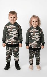 KIDS MILITARY GREEN HOODIE - Smgarment's